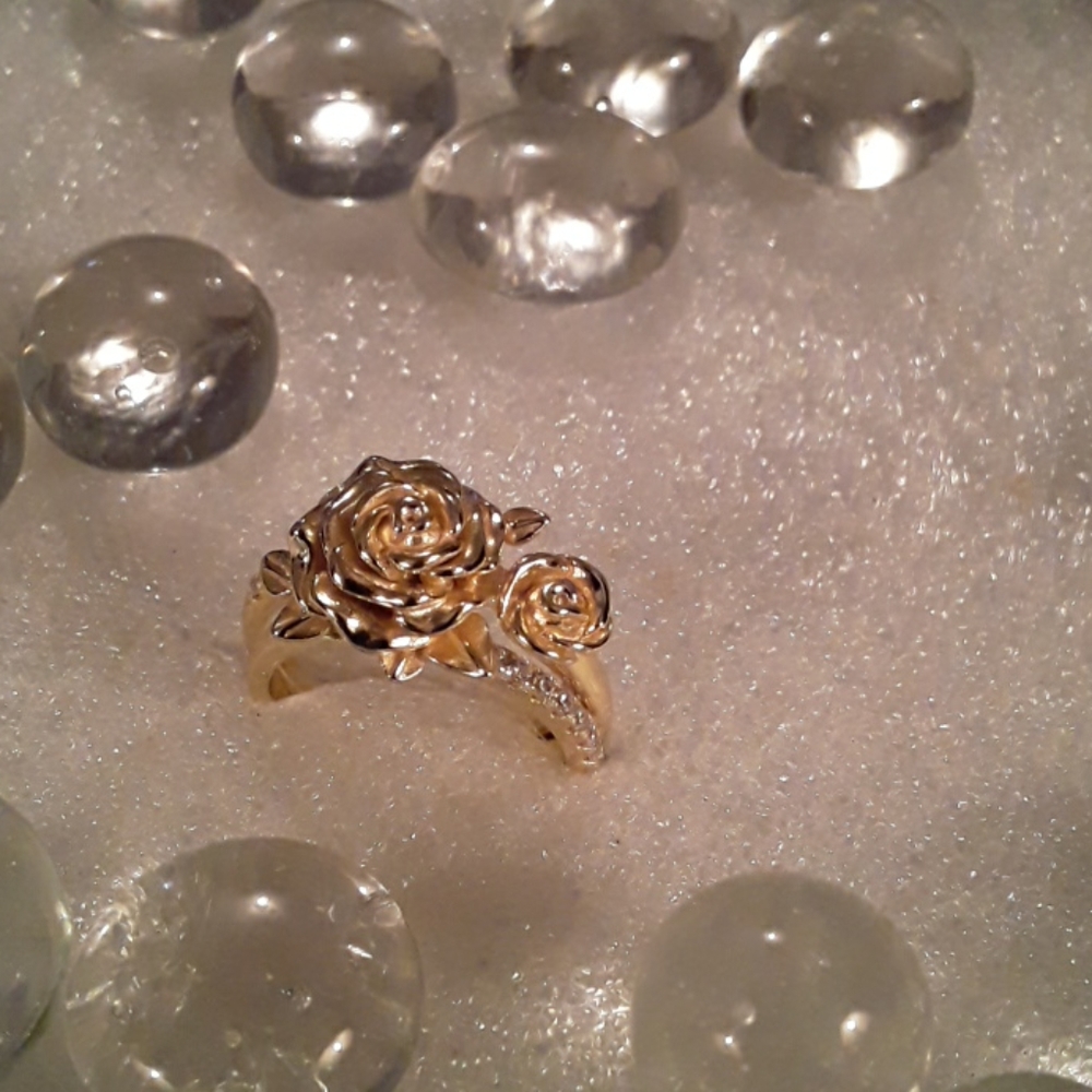 18k yellow gold Cubic zirconia  over sterling silv